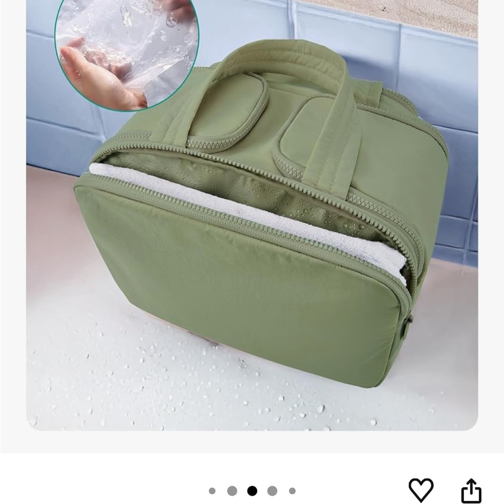 NWT Bagsmart Army Green Toiletry Bag Quilted, never used - Picture 5 of 10